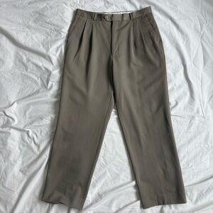 Louis Raphael Men's Taupe Wool Dress Pants